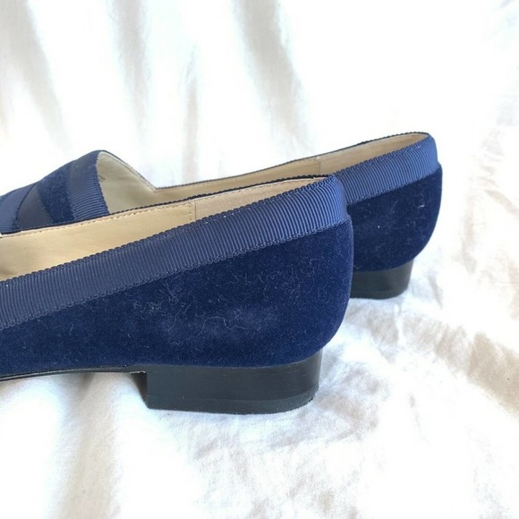 Bettye Muller Loafers Blue Velvet Ribbon 6.5 heel - Picture 7 of 10